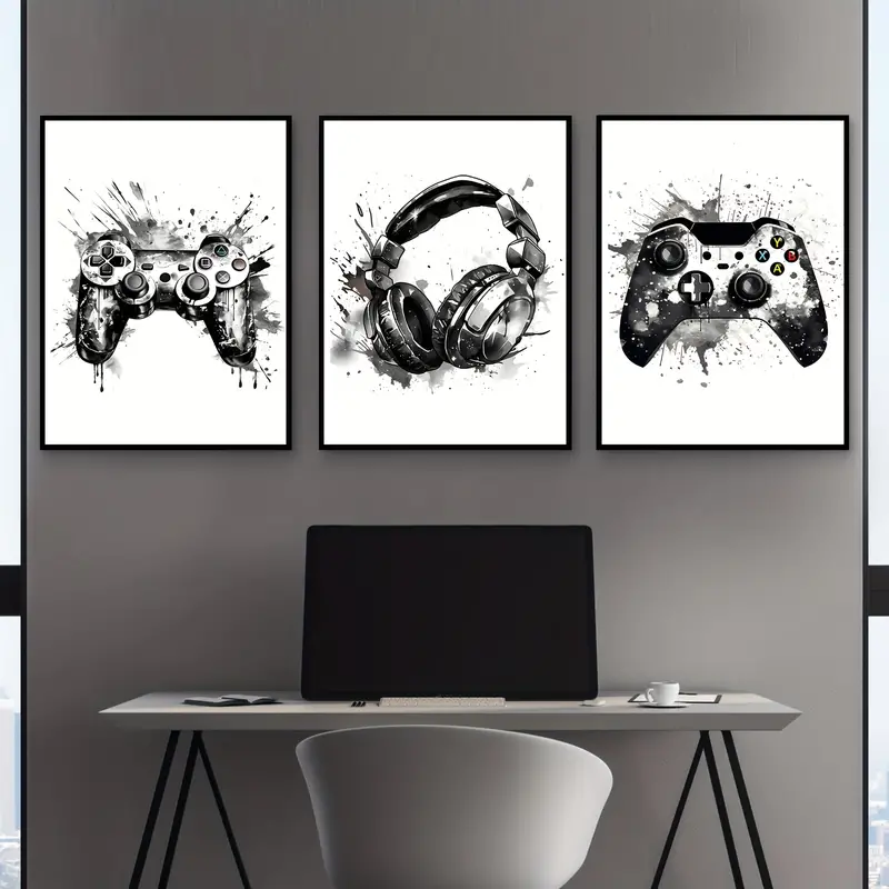 Juego de 3 Cuadros Decorativos - Gaming Accessories For Room reseña y precio